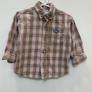 OshKosh B'gosh Kids Plaid Button Down Shirt - Brown and White